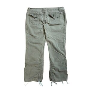 Plugg Army Green Cargo Pants Women 11 Drawstring Hem Utility Streetwear Grunge